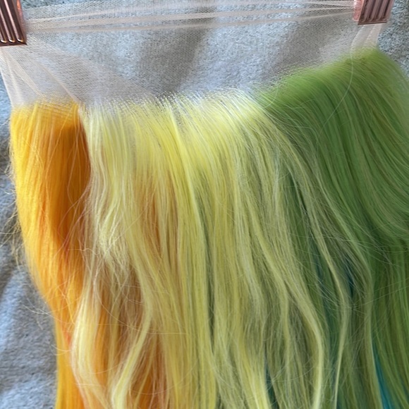 ✨24” 🌈 LEMON LIME-RAINBOW COLORFUL STRAIGHT LACE FRONT WIG *NEW - Picture 3 of 11